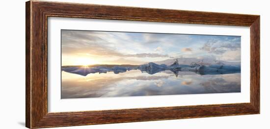 Panoramic View at Sunset During Winter over Jokulsarlon-Lee Frost-Framed Photographic Print