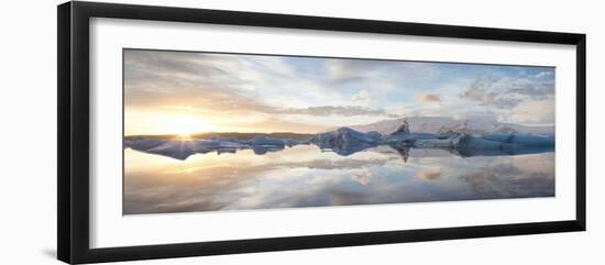 Panoramic View at Sunset During Winter over Jokulsarlon-Lee Frost-Framed Photographic Print