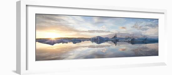 Panoramic View at Sunset During Winter over Jokulsarlon-Lee Frost-Framed Photographic Print