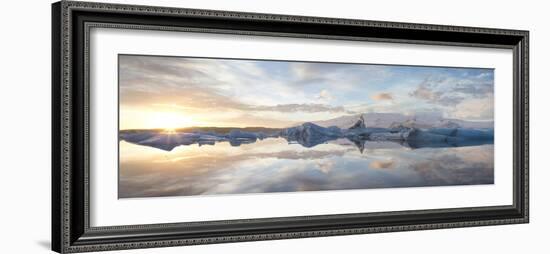 Panoramic View at Sunset During Winter over Jokulsarlon-Lee Frost-Framed Photographic Print