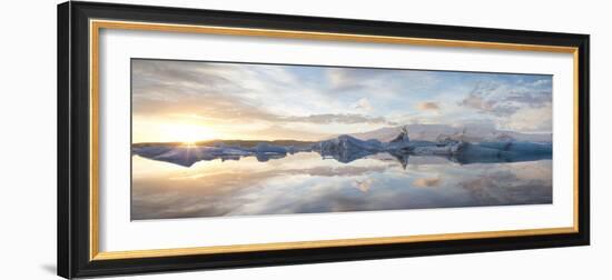 Panoramic View at Sunset During Winter over Jokulsarlon-Lee Frost-Framed Photographic Print