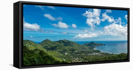 Panoramic view from the highest peak on the island of Koh Tao, Thailand, Southeast Asia, Asia-Logan Brown-Framed Premier Image Canvas