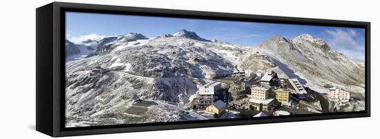 Panoramic View from the Stelvio Pass, with a Little of Snow-ClickAlps-Framed Premier Image Canvas