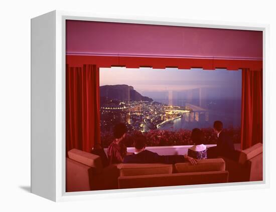 Panoramic View from the Vistaero Hotel Perched on the Edge of a Cliff Above Monte Carlo, Monaco-Ralph Crane-Framed Premier Image Canvas