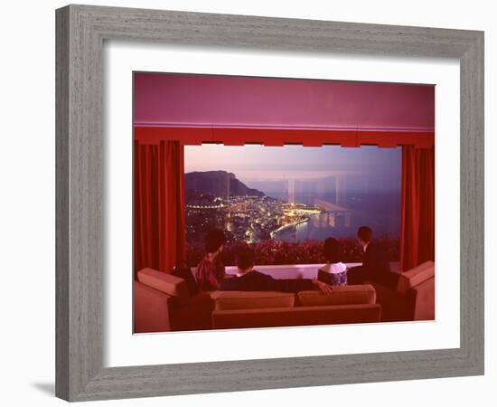 Panoramic View from the Vistaero Hotel Perched on the Edge of a Cliff Above Monte Carlo, Monaco-Ralph Crane-Framed Photographic Print