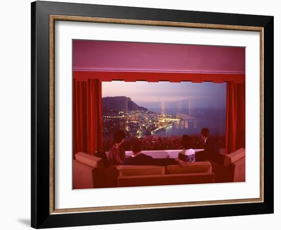 Panoramic View from the Vistaero Hotel Perched on the Edge of a Cliff Above Monte Carlo, Monaco-Ralph Crane-Framed Photographic Print