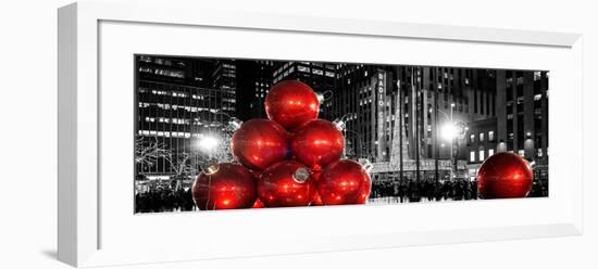 Panoramic View - Giant Christmas Ornaments on Sixth Avenue across from Radio City Music Hall-Philippe Hugonnard-Framed Photographic Print