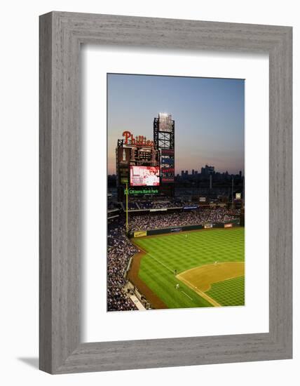 Panoramic view of 29,183 baseball fans at Citizens Bank Park, Philadelphia, PA, who are watching...-null-Framed Photographic Print