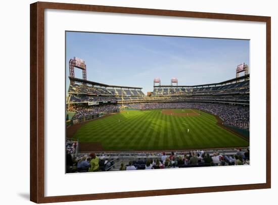 Panoramic view of 29,183 baseball fans at Citizens Bank Park, Philadelphia, PA, who are watching...-null-Framed Photographic Print