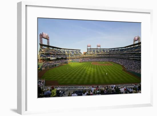 Panoramic view of 29,183 baseball fans at Citizens Bank Park, Philadelphia, PA, who are watching...-null-Framed Photographic Print