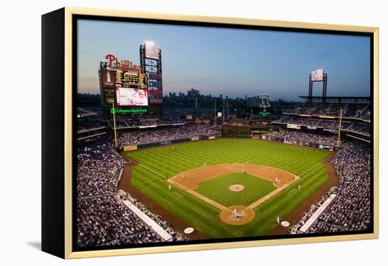 Panoramic view of 29,183 baseball fans at Citizens Bank Park, Philadelphia, PA, who are watching...-null-Framed Premier Image Canvas