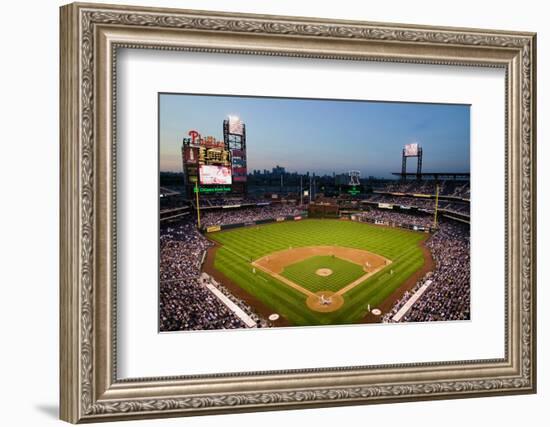 Panoramic view of 29,183 baseball fans at Citizens Bank Park, Philadelphia, PA, who are watching...-null-Framed Photographic Print