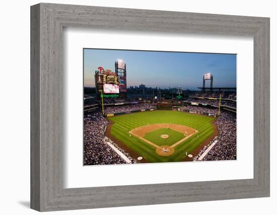 Panoramic view of 29,183 baseball fans at Citizens Bank Park, Philadelphia, PA, who are watching...-null-Framed Photographic Print