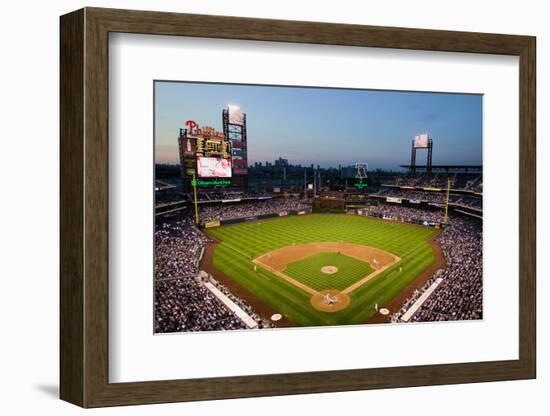 Panoramic view of 29,183 baseball fans at Citizens Bank Park, Philadelphia, PA, who are watching...-null-Framed Photographic Print