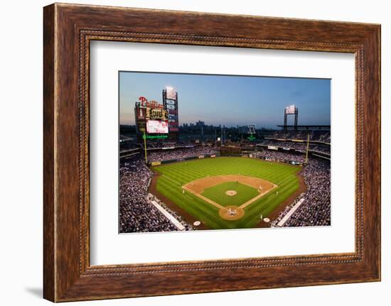 Panoramic view of 29,183 baseball fans at Citizens Bank Park, Philadelphia, PA, who are watching...-null-Framed Photographic Print