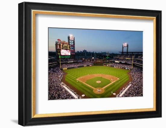 Panoramic view of 29,183 baseball fans at Citizens Bank Park, Philadelphia, PA, who are watching...-null-Framed Photographic Print