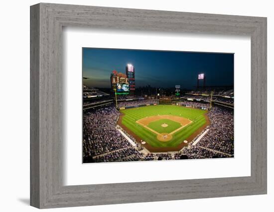 Panoramic view of 29,183 baseball fans at Citizens Bank Park, Philadelphia, PA, who are watching...-null-Framed Photographic Print