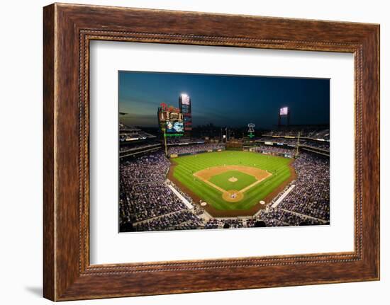 Panoramic view of 29,183 baseball fans at Citizens Bank Park, Philadelphia, PA, who are watching...-null-Framed Photographic Print