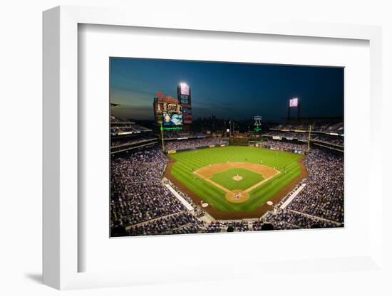 Panoramic view of 29,183 baseball fans at Citizens Bank Park, Philadelphia, PA, who are watching...-null-Framed Photographic Print