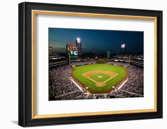 Panoramic view of 29,183 baseball fans at Citizens Bank Park, Philadelphia, PA, who are watching...-null-Framed Photographic Print