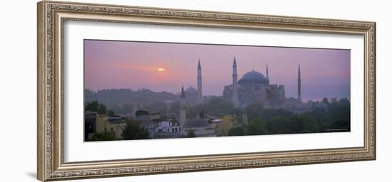 Panoramic View of Aya Sophia Mosque at Dawn, Unesco World Heritage Site, Turkey-Lee Frost-Framed Photographic Print