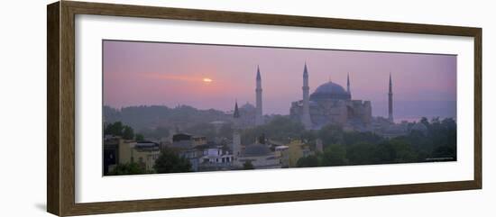 Panoramic View of Aya Sophia Mosque at Dawn, Unesco World Heritage Site, Turkey-Lee Frost-Framed Photographic Print