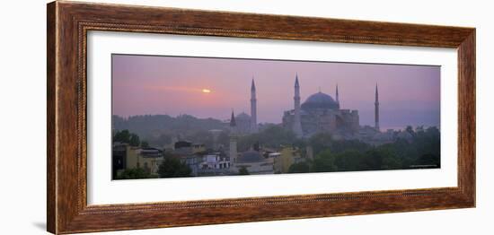 Panoramic View of Aya Sophia Mosque at Dawn, Unesco World Heritage Site, Turkey-Lee Frost-Framed Photographic Print