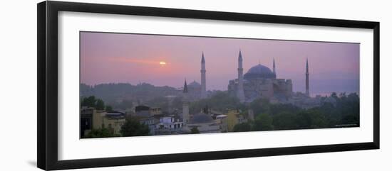 Panoramic View of Aya Sophia Mosque at Dawn, Unesco World Heritage Site, Turkey-Lee Frost-Framed Photographic Print