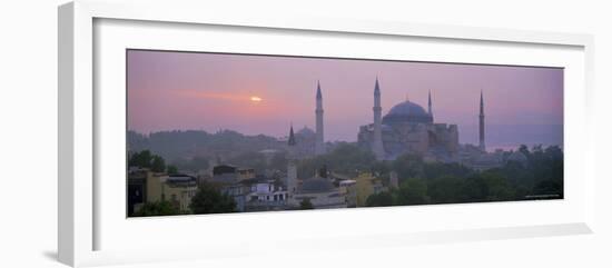 Panoramic View of Aya Sophia Mosque at Dawn, Unesco World Heritage Site, Turkey-Lee Frost-Framed Photographic Print