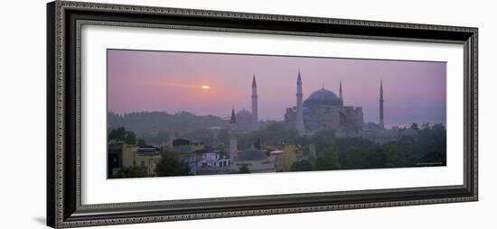 Panoramic View of Aya Sophia Mosque at Dawn, Unesco World Heritage Site, Turkey-Lee Frost-Framed Photographic Print