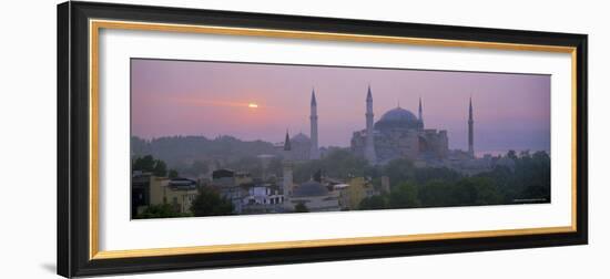 Panoramic View of Aya Sophia Mosque at Dawn, Unesco World Heritage Site, Turkey-Lee Frost-Framed Photographic Print