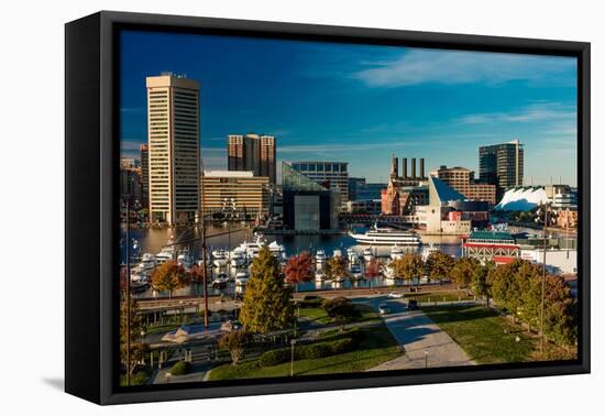 Panoramic view of Baltimore Inner Harbour, Maryland - shot from Federal Park Hill-null-Framed Premier Image Canvas