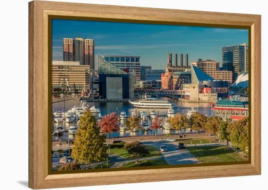 Panoramic view of Baltimore Inner Harbour, Maryland - shot from Federal Park Hill-null-Framed Premier Image Canvas