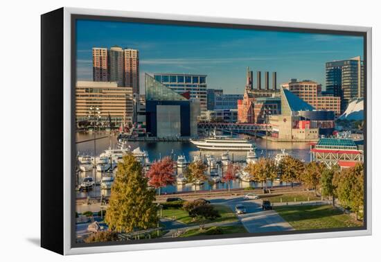 Panoramic view of Baltimore Inner Harbour, Maryland - shot from Federal Park Hill-null-Framed Premier Image Canvas