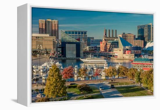 Panoramic view of Baltimore Inner Harbour, Maryland - shot from Federal Park Hill-null-Framed Premier Image Canvas