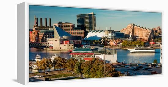 Panoramic view of Baltimore Inner Harbour, Maryland - shot from Federal Park Hill-null-Framed Premier Image Canvas