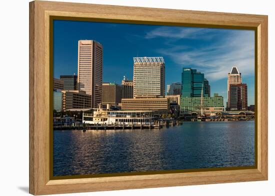 Panoramic view of Baltimore Inner Harbour, Maryland-null-Framed Premier Image Canvas