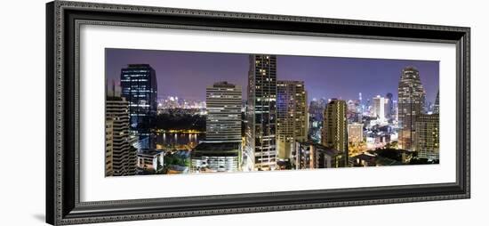 Panoramic View of Bangkok at Night from Rembrandt Hotel and Towers-Lee Frost-Framed Photographic Print