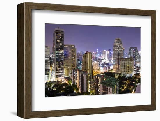 Panoramic View of Bangkok at Night from Rembrandt Hotel and Towers-Lee Frost-Framed Photographic Print