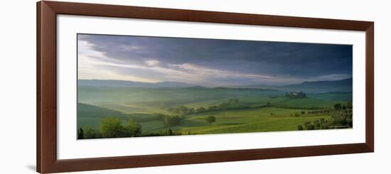 Panoramic View of Belvedere and the Val D'Orcia at Dawn, Tuscany, Italy-Lee Frost-Framed Photographic Print