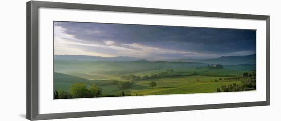 Panoramic View of Belvedere and the Val D'Orcia at Dawn, Tuscany, Italy-Lee Frost-Framed Photographic Print