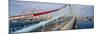 Panoramic View of Ben Franklin Bridge over Delaware River to Philadelphia-null-Mounted Photographic Print