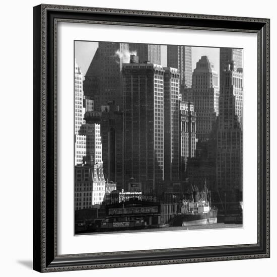 Panoramic View of Buildings in Lower Manhattan Taken from the New Jersey Banks of the Hudson River-Andreas Feininger-Framed Photographic Print