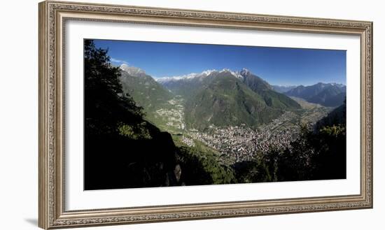 Panoramic View of Chiavenna Valley and Bregaglia, Valtellina, Lombardy, Italy, Europe-Roberto Moiola-Framed Photographic Print