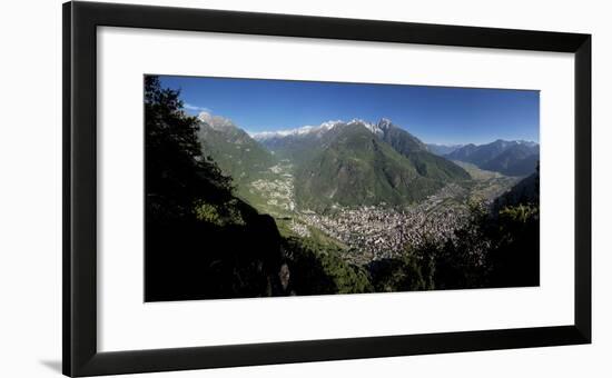 Panoramic View of Chiavenna Valley and Bregaglia, Valtellina, Lombardy, Italy, Europe-Roberto Moiola-Framed Photographic Print