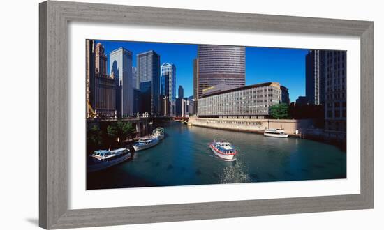 Panoramic View of Chicago River, Chicago, Il-null-Framed Photographic Print