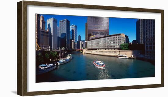 Panoramic View of Chicago River, Chicago, Il-null-Framed Photographic Print