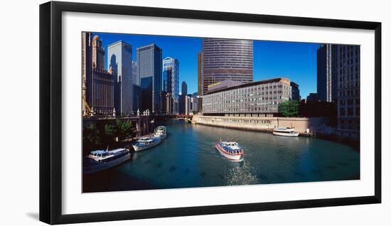 Panoramic View of Chicago River, Chicago, Il-null-Framed Photographic Print