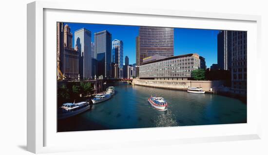 Panoramic View of Chicago River, Chicago, Il-null-Framed Photographic Print