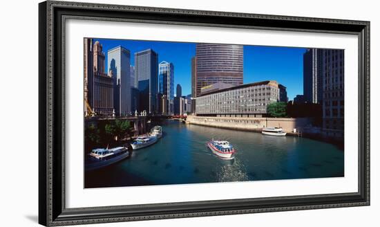 Panoramic View of Chicago River, Chicago, Il-null-Framed Photographic Print